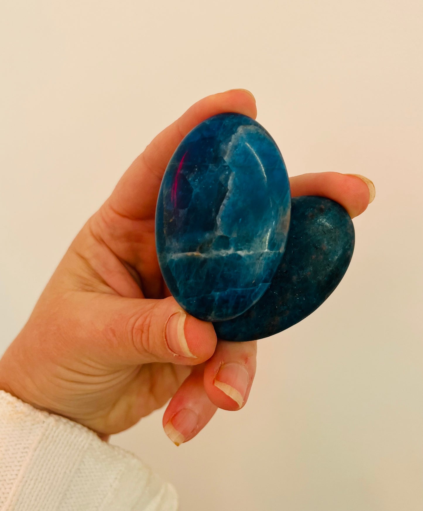 Blue Apatite Palm Stones