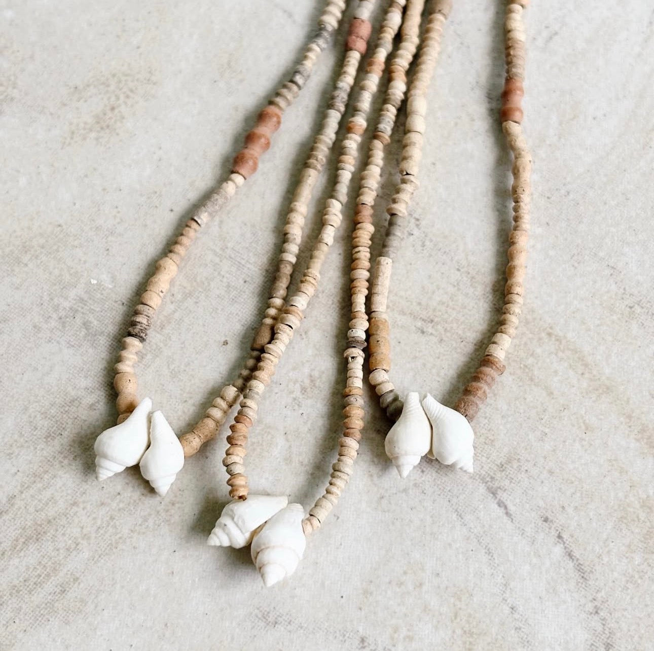 Mali Clay & Seashell Necklace