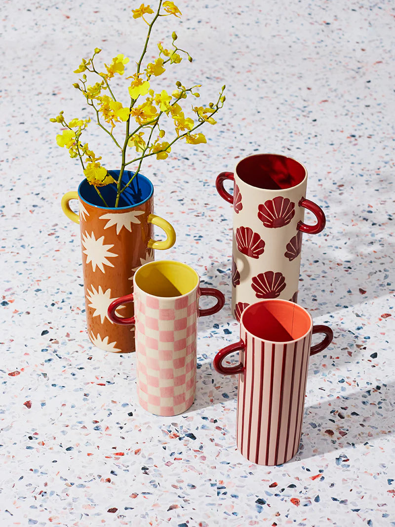 JONES AND CO - GRIFFE TALL VASE MUSTARD STAR