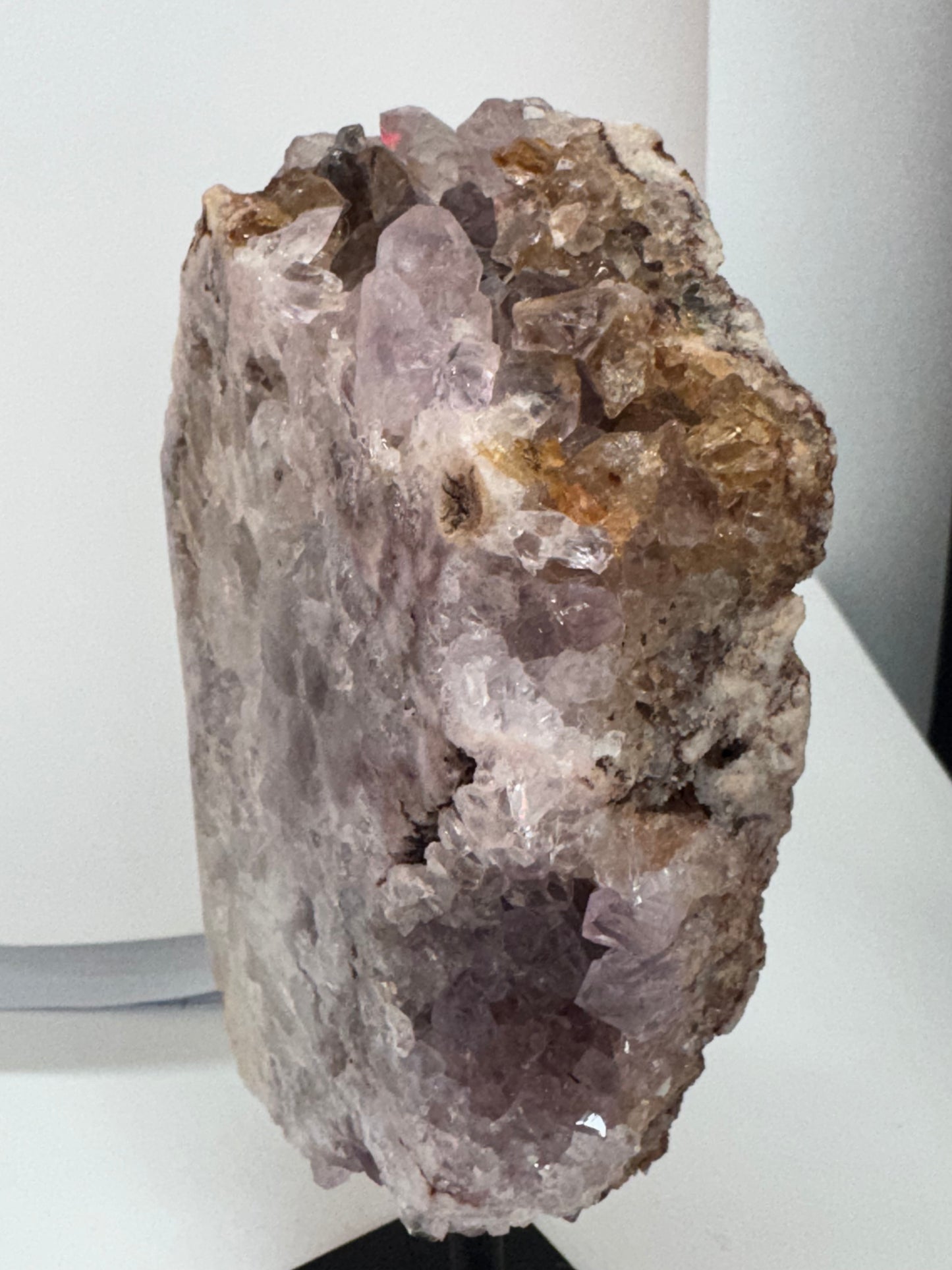 Pink Amethyst Cluster on stand