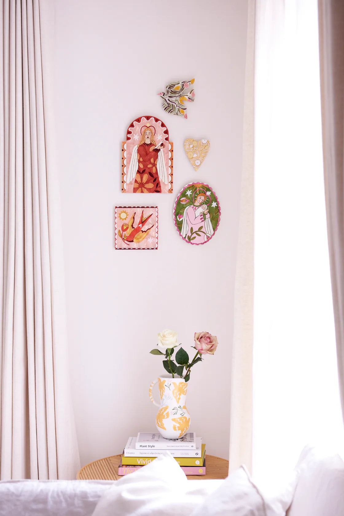 GARDIENNE BIRD PINK WALL ART