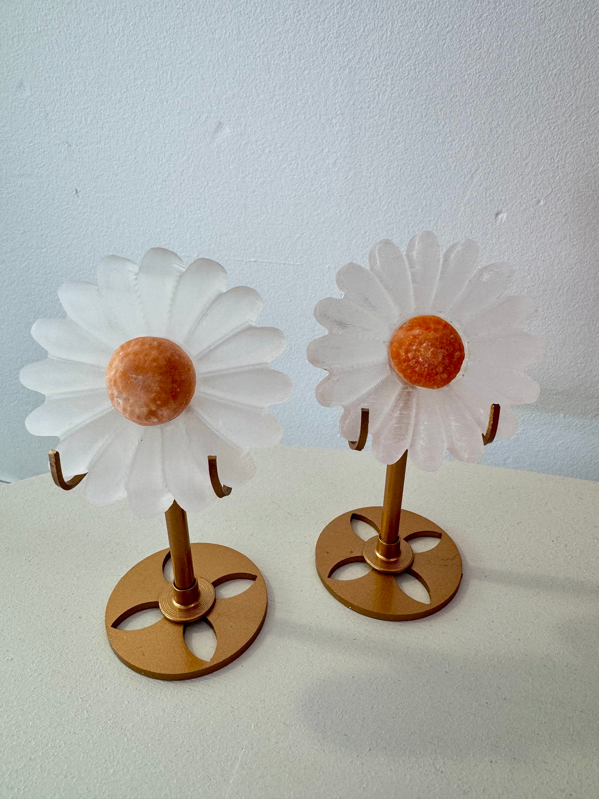 Selenite Daisies on stand