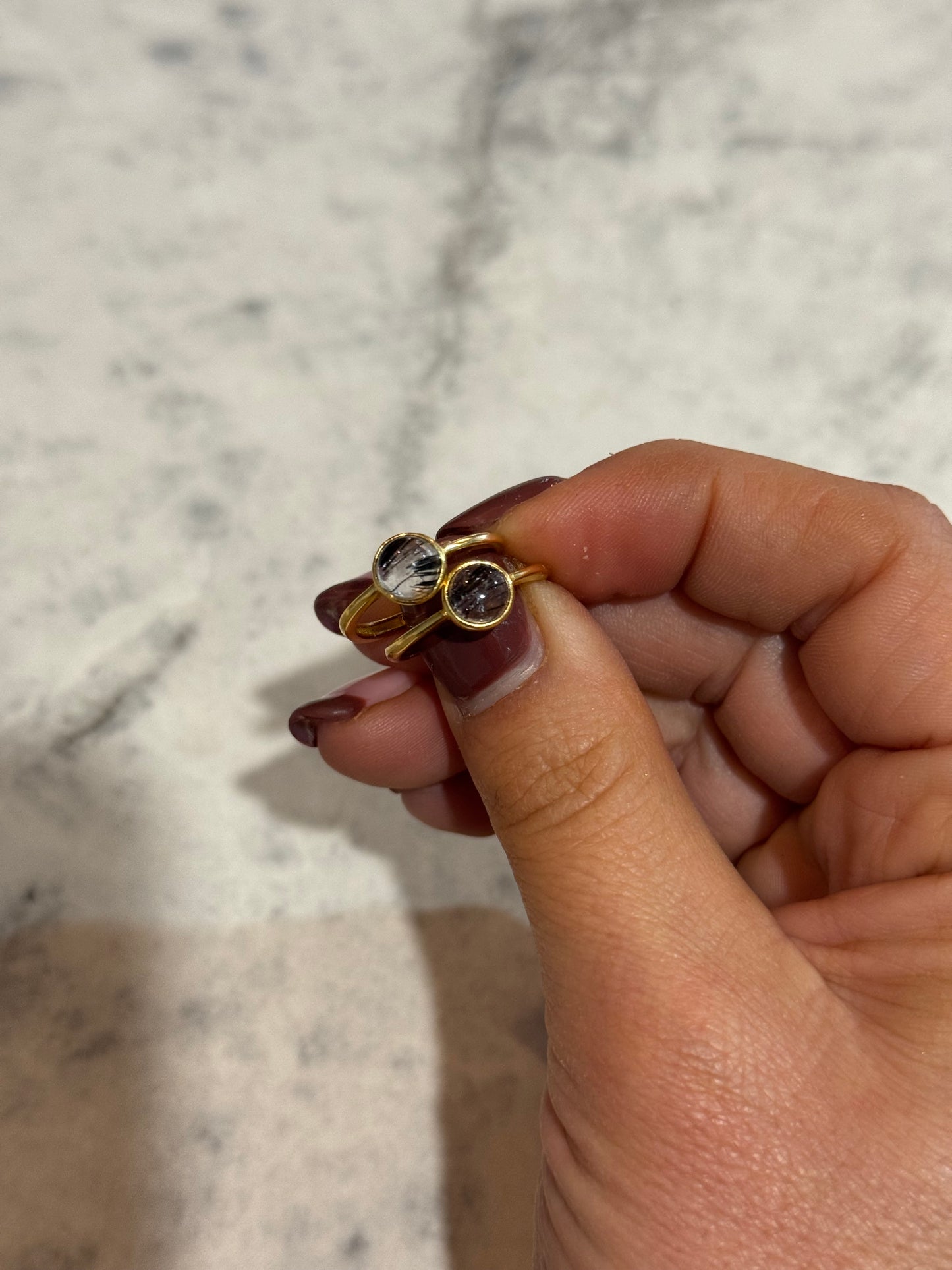 Adjustable Crystal Rings