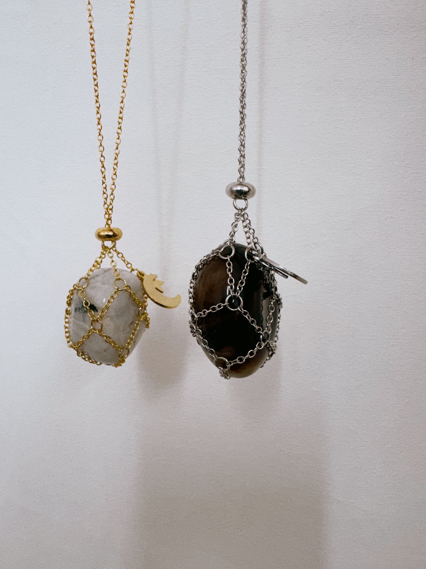 Crystal cage - moon/star gold and silver