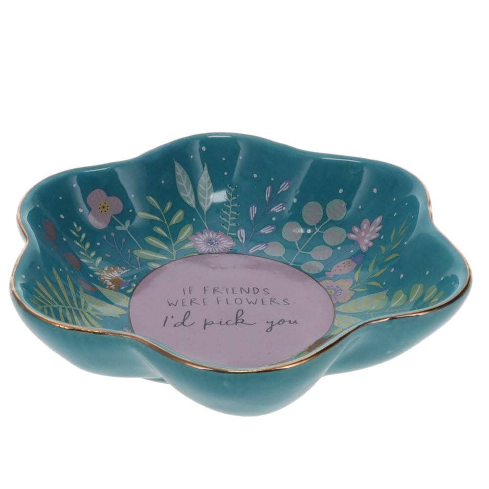 If friends were flowers trinket dish