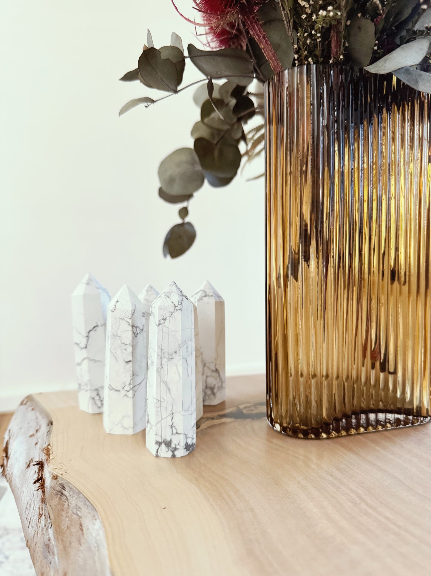 White Howlite Towers