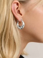 AMALINE STERLING SILVER PLATED HOOP EARRINGS