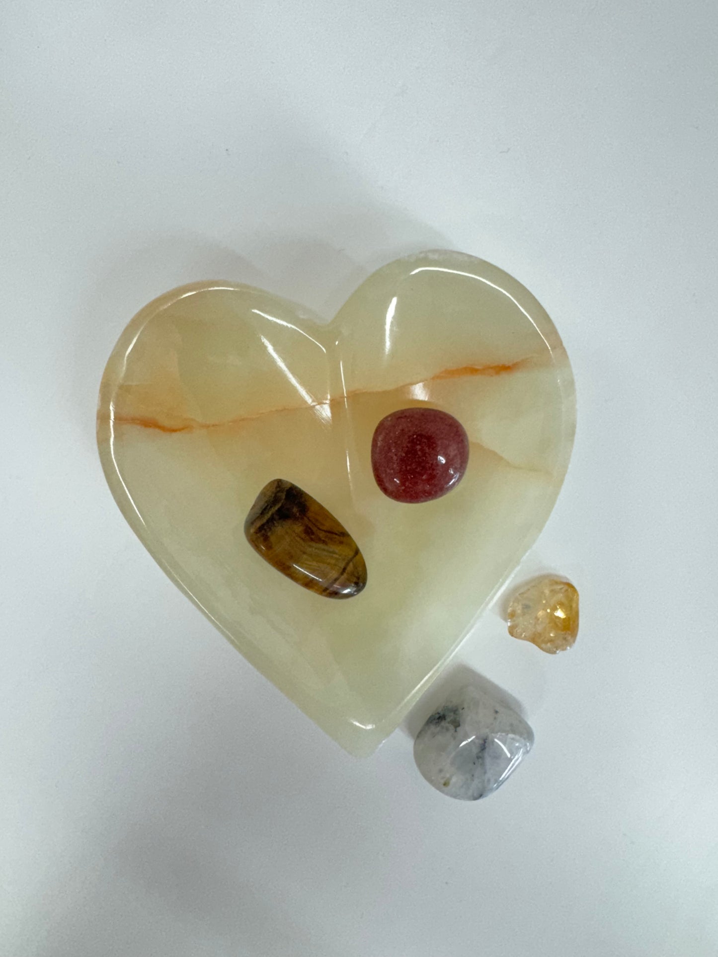 Green Onyx Heart Dish