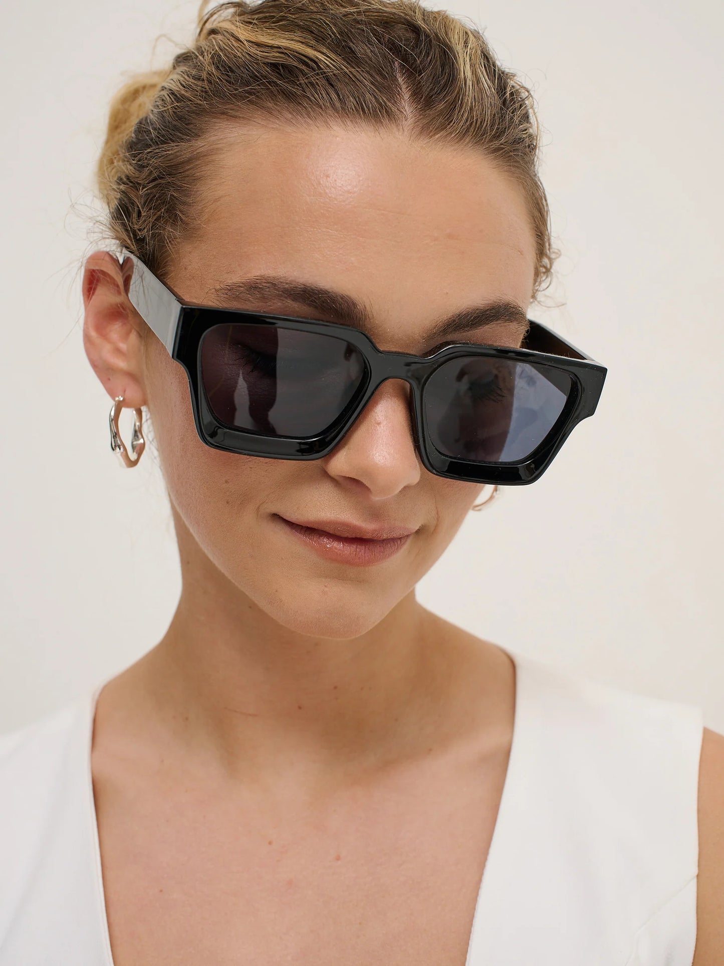 Jury Rectangular Sunglasses - Black