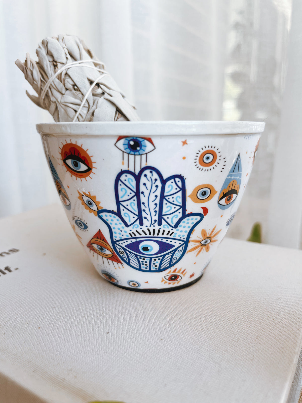 Smudge Bowl - Celestial Eye & Hamsa Hand