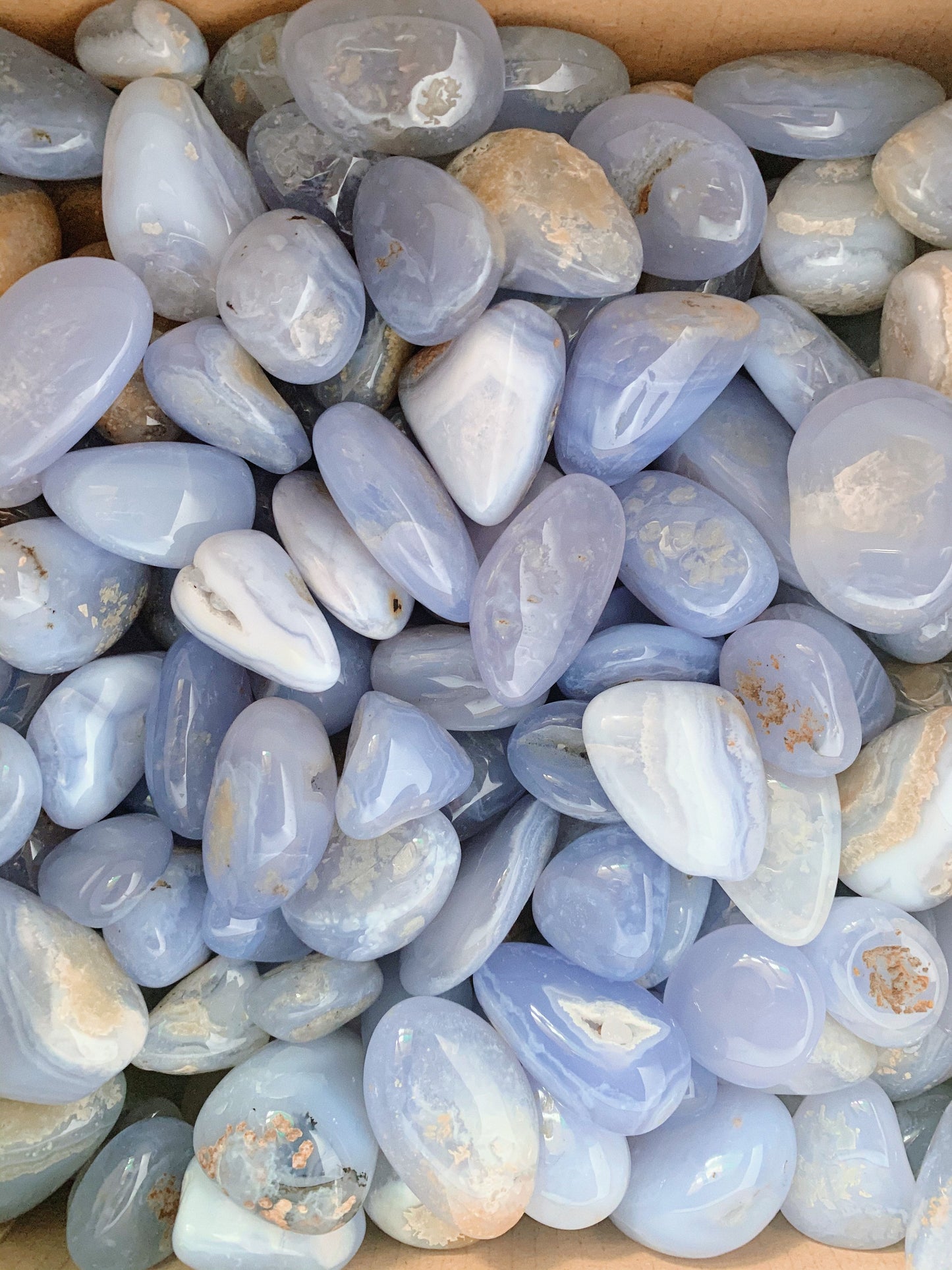 Blue Lace Agate Tumbled Stones