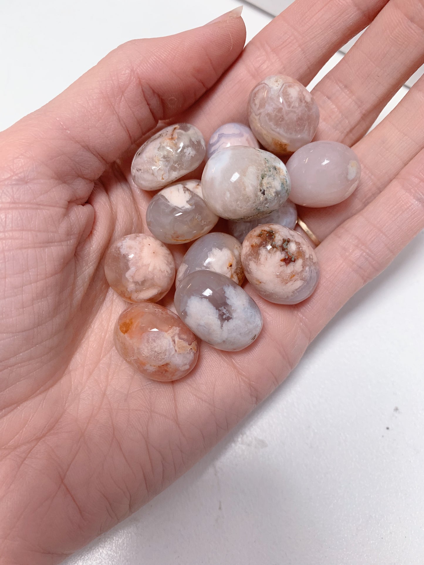 Flower Agate Tumbled Stones