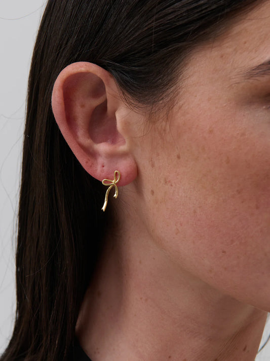 Maison Bow 18k Gold Plated Earrings