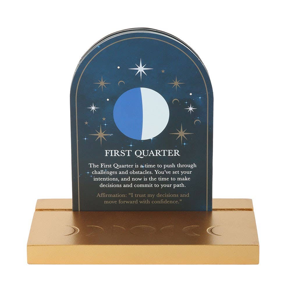 Moon phase cards with wooden stand