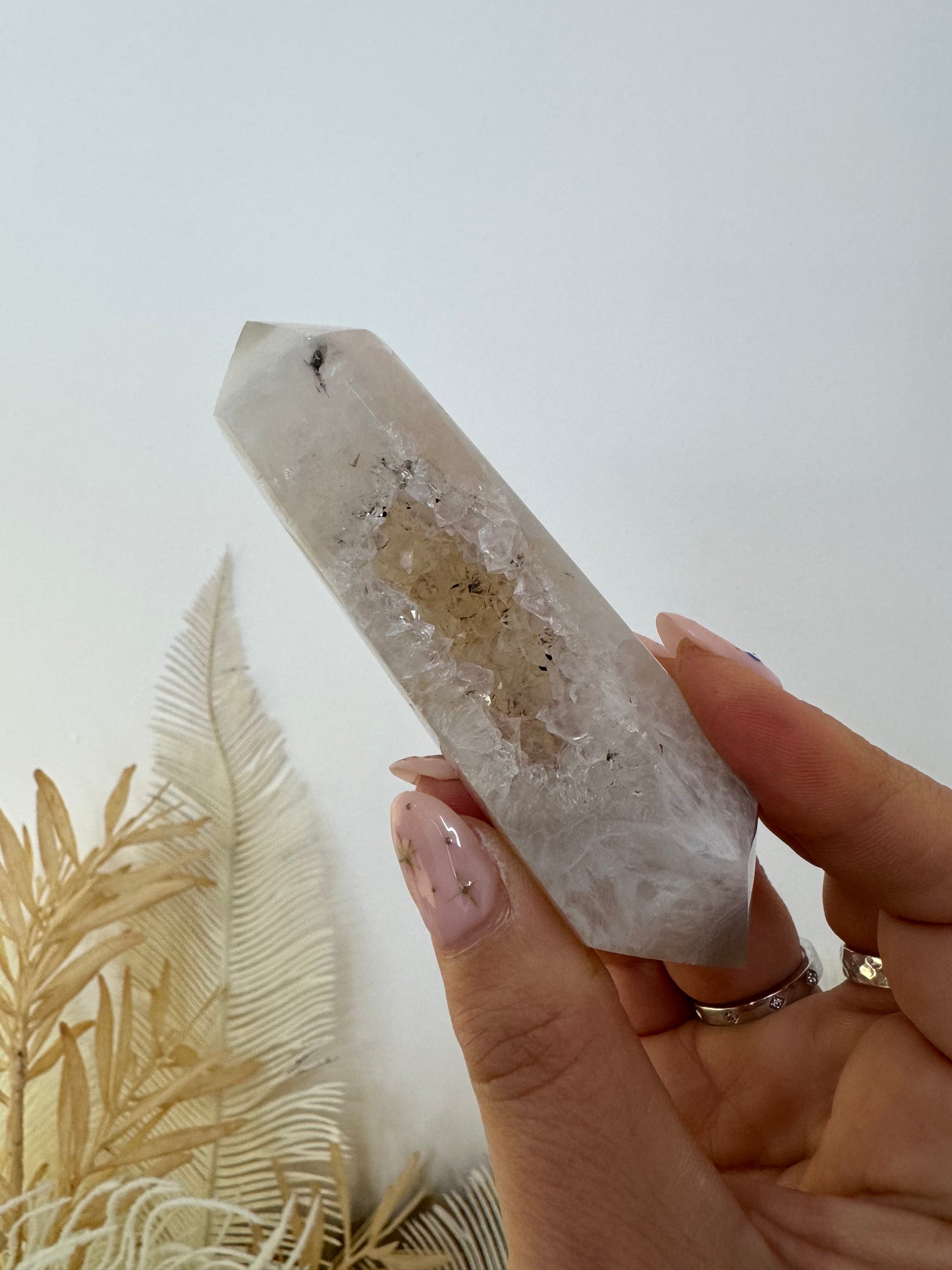 Agate Druzy double terminated points