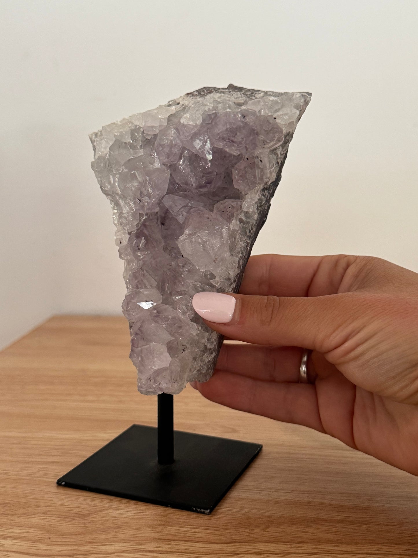 Amethyst cluster on stand