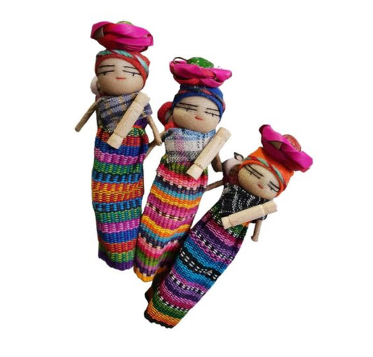 Large Guatemalan Magnet Worry Doll