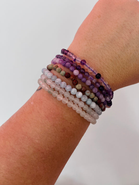 4mm Beaded Crystal Bracelet
