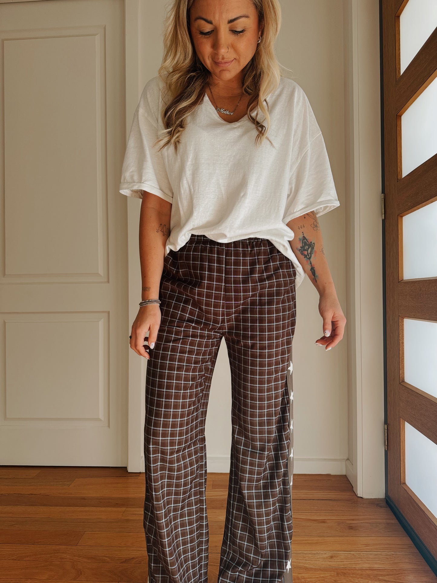 Star Gingham Racer Pant