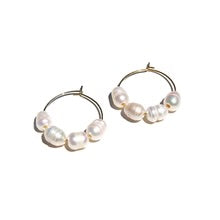 Mini Pearl Hoops Silver
