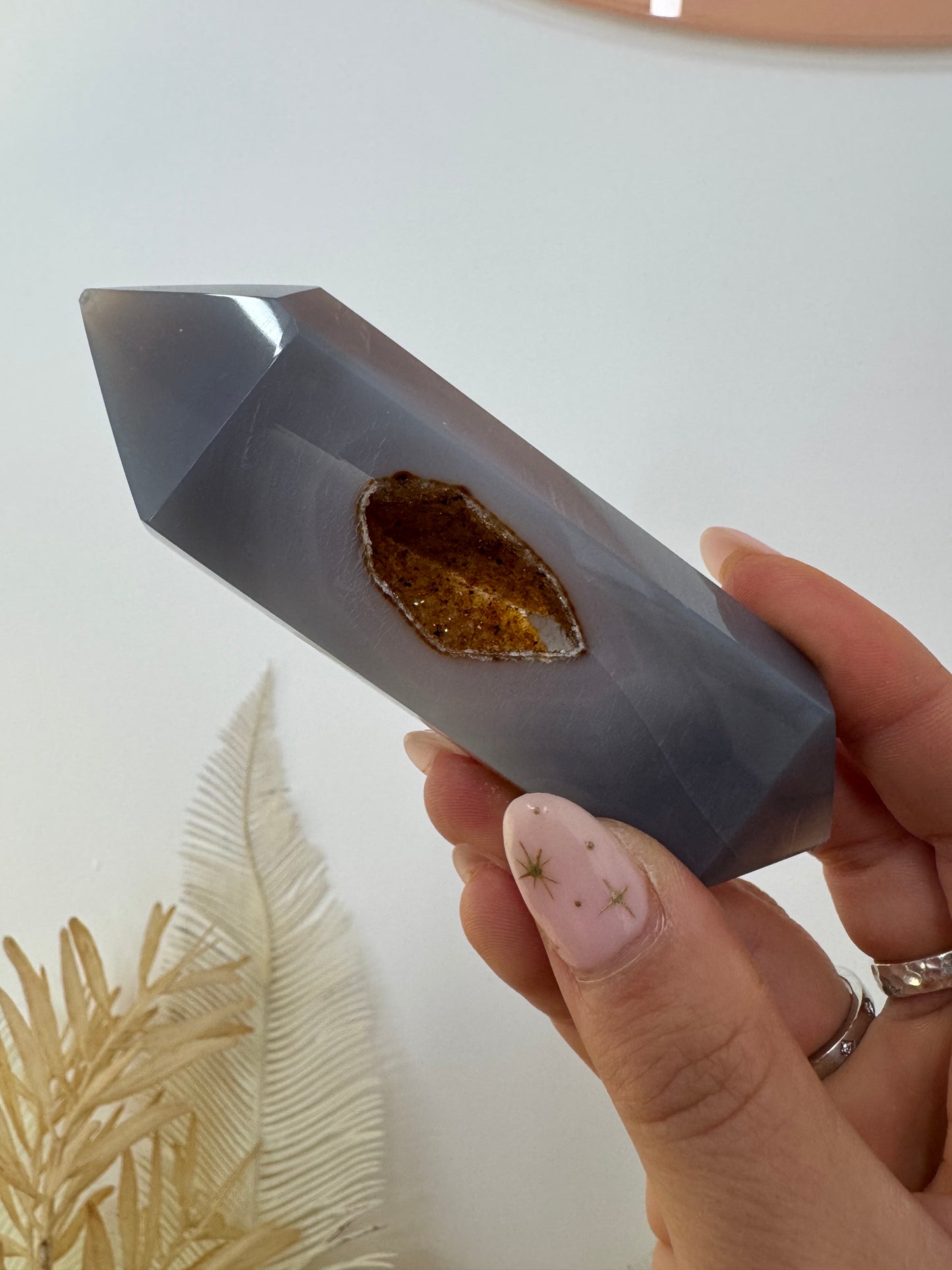 Agate Druzy double terminated points