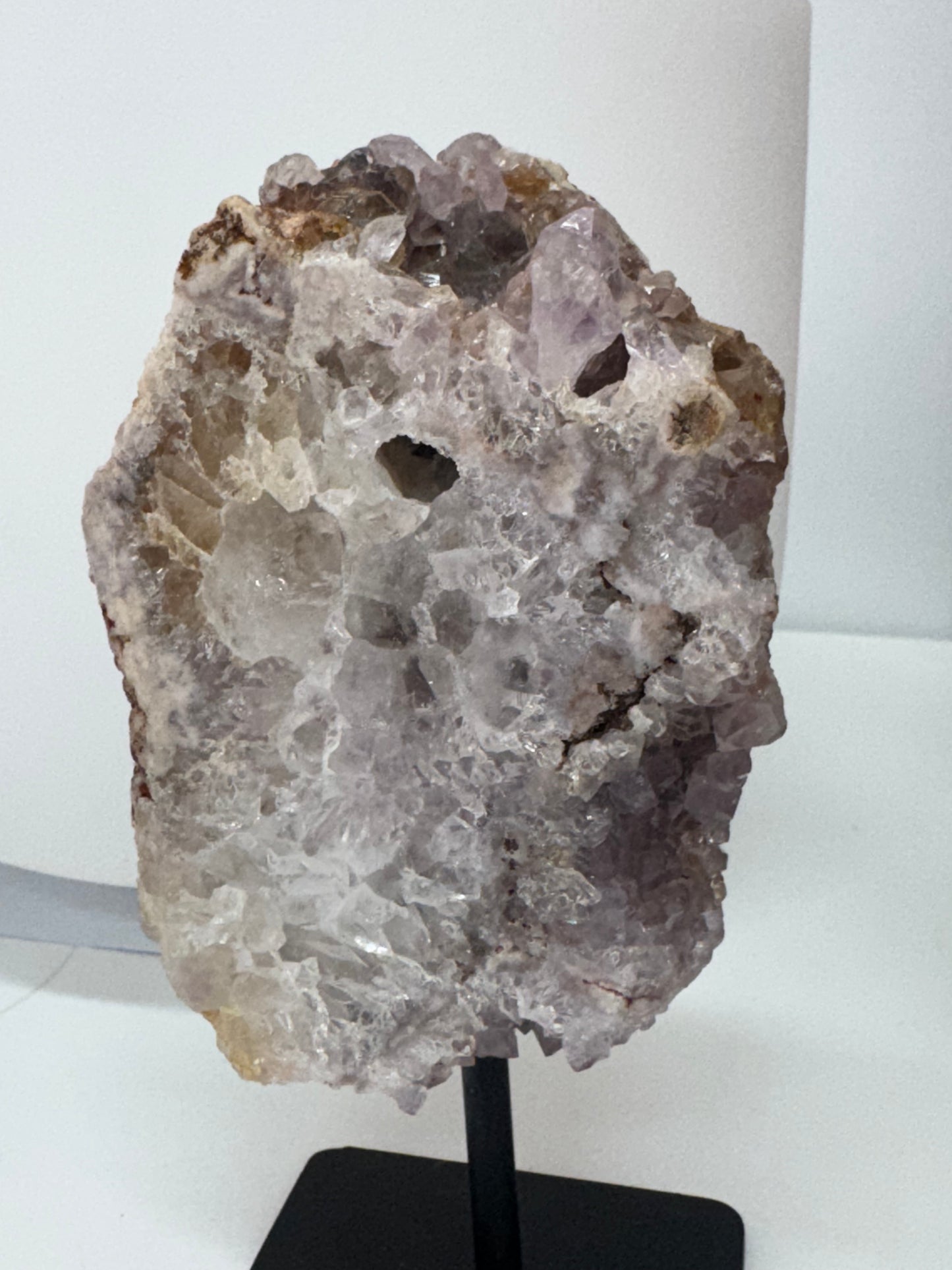 Pink Amethyst Cluster on stand