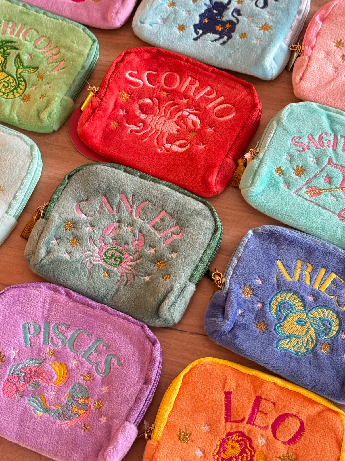 Zodiac Zest Velvet Pouches