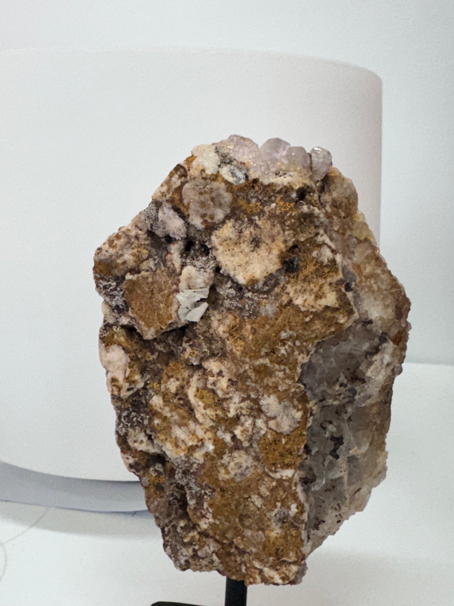 Pink Amethyst Cluster on stand