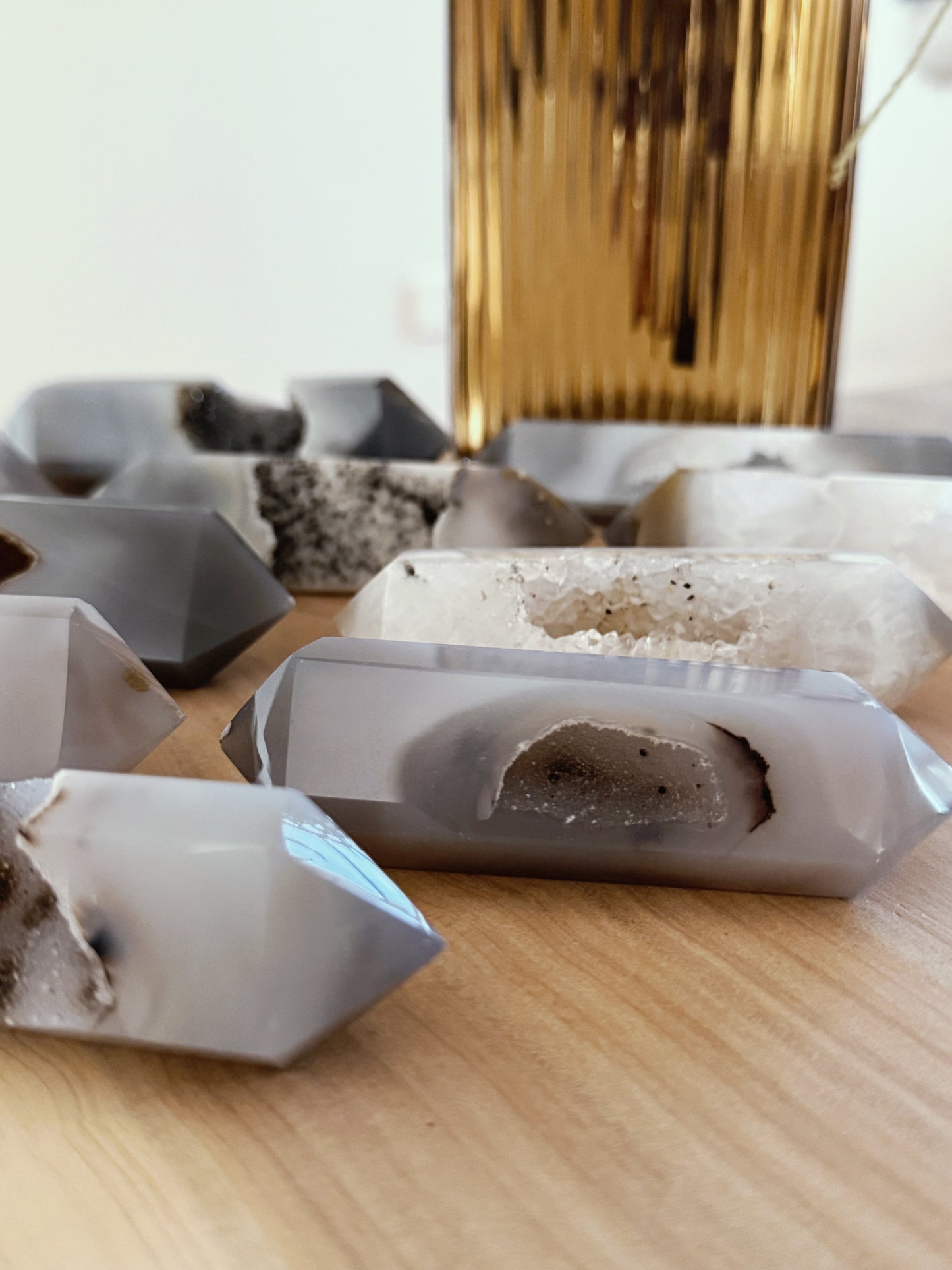 Agate Druzy double terminated points