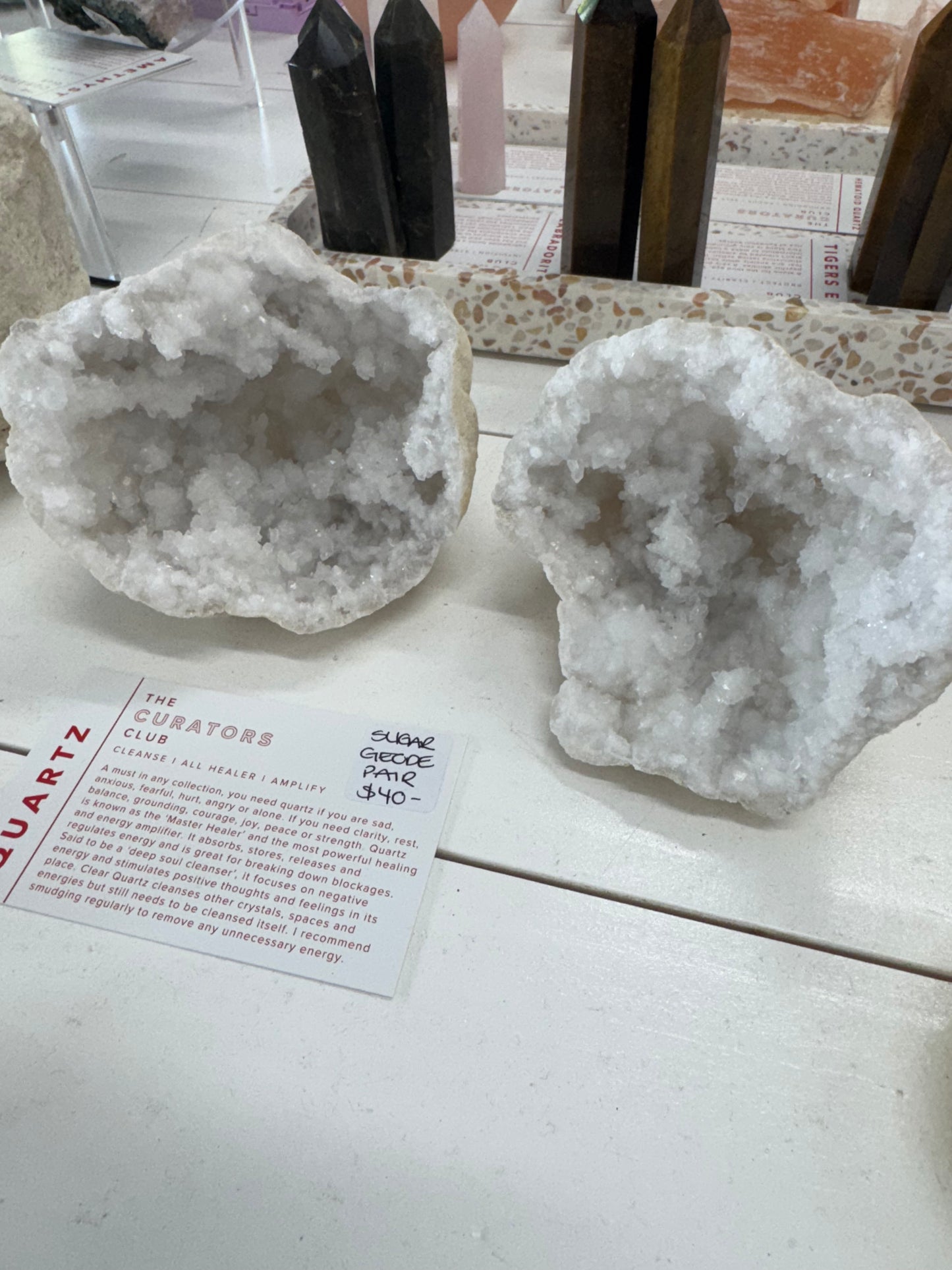 Quartz Geode - Split Pair