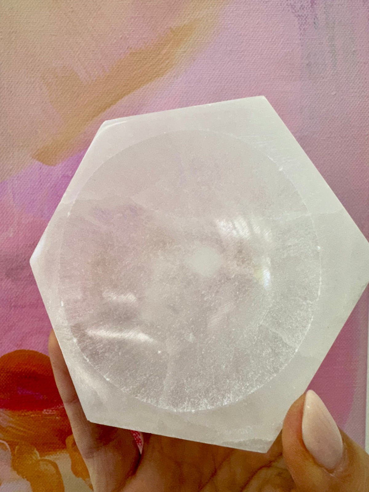 Selenite Hexagon Charging Bowl 10cm