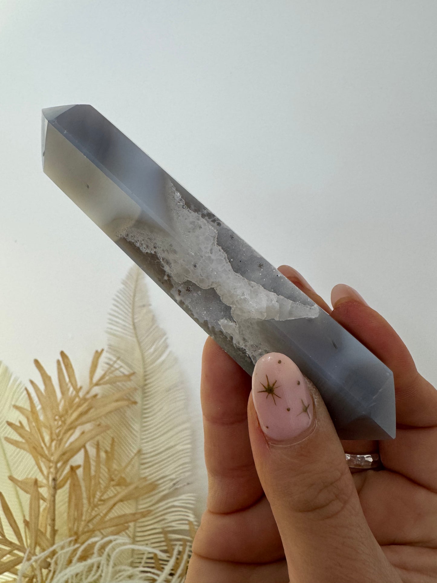 Agate Druzy double terminated points