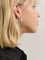 AMALINE STERLING SILVER PLATED HOOP EARRINGS