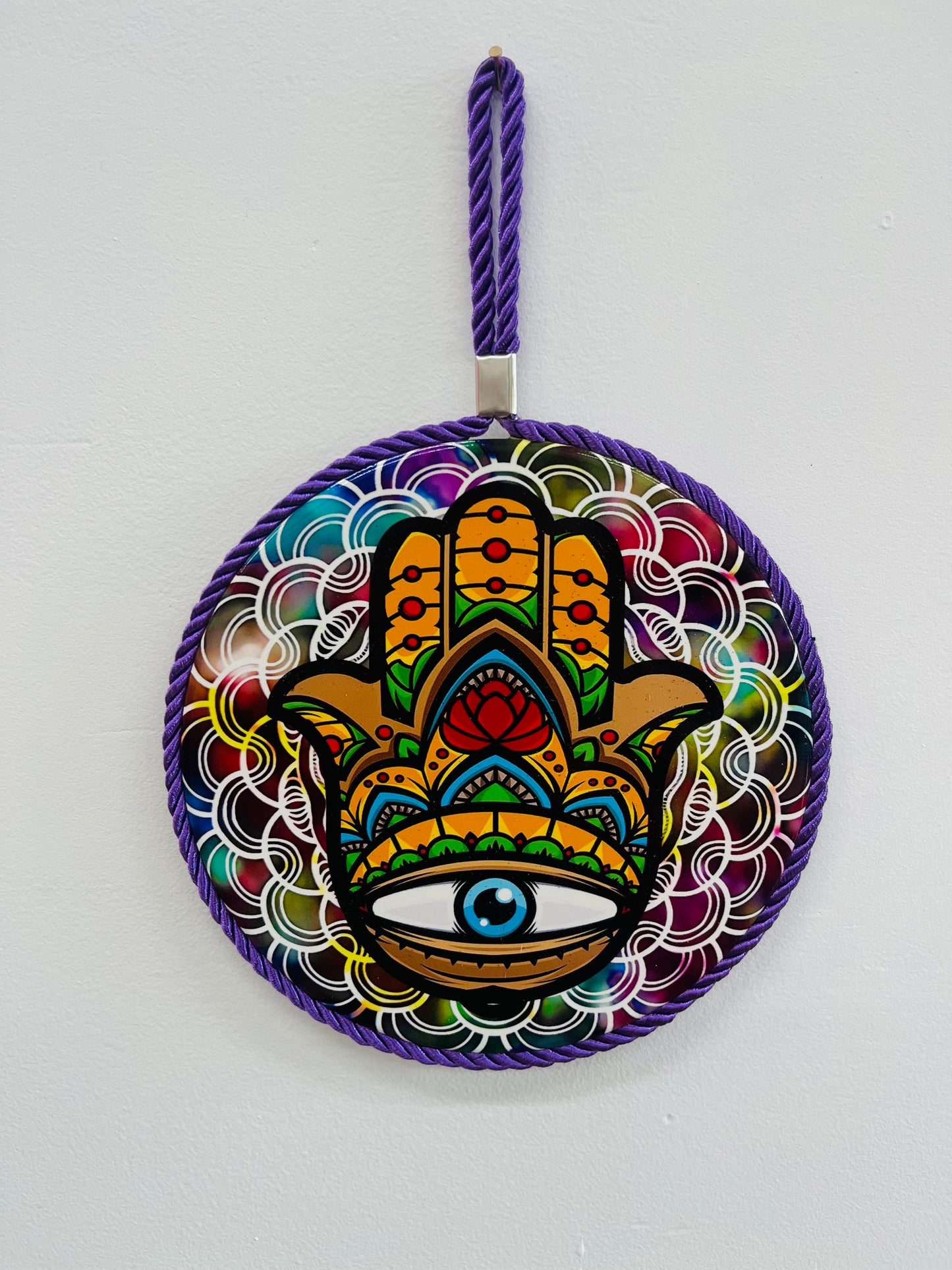 Hamsa hand Round Wall Tile