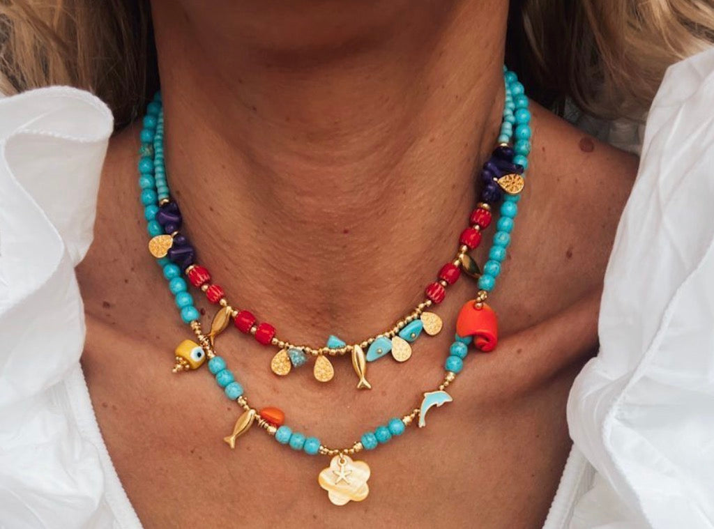 Frangipani Turquoise Necklace