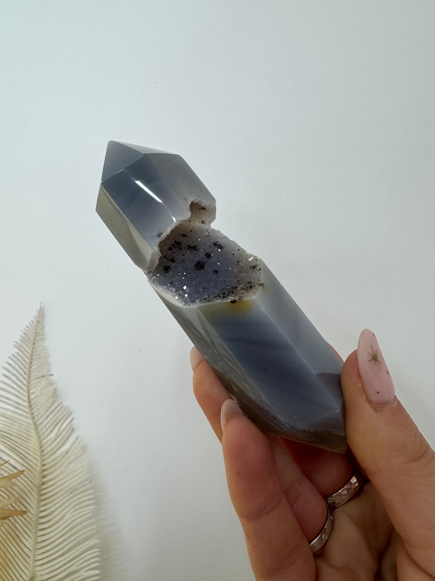 Agate Druzy double terminated points