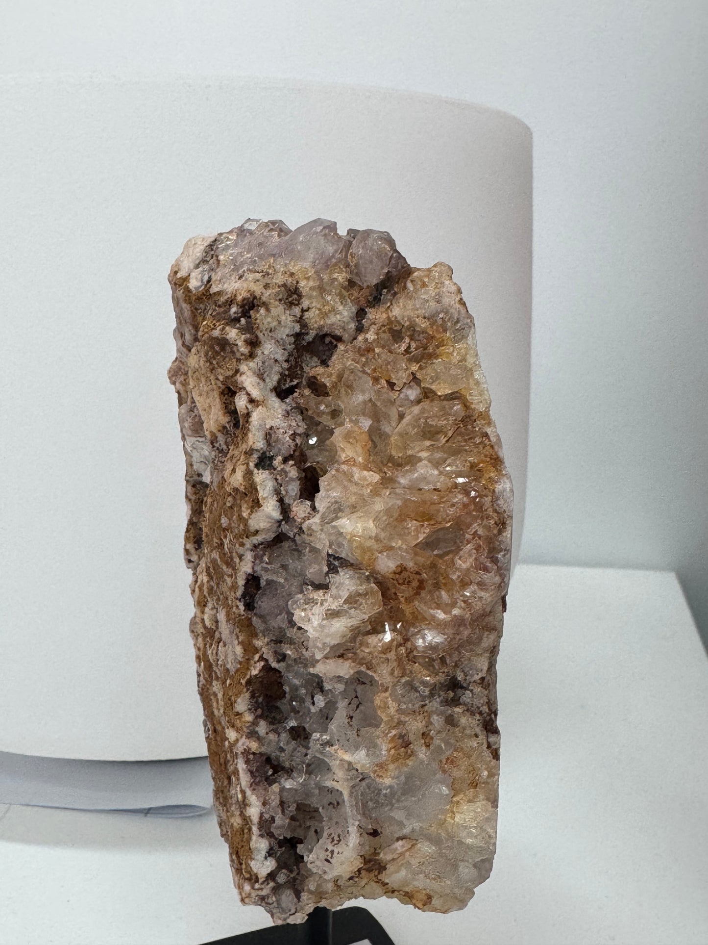 Pink Amethyst Cluster on stand