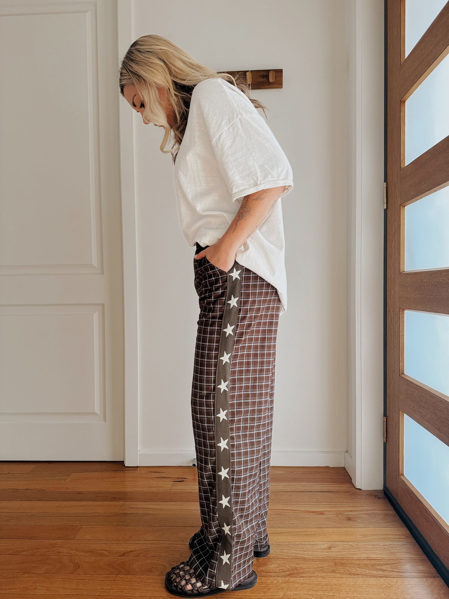 Star Gingham Racer Pant