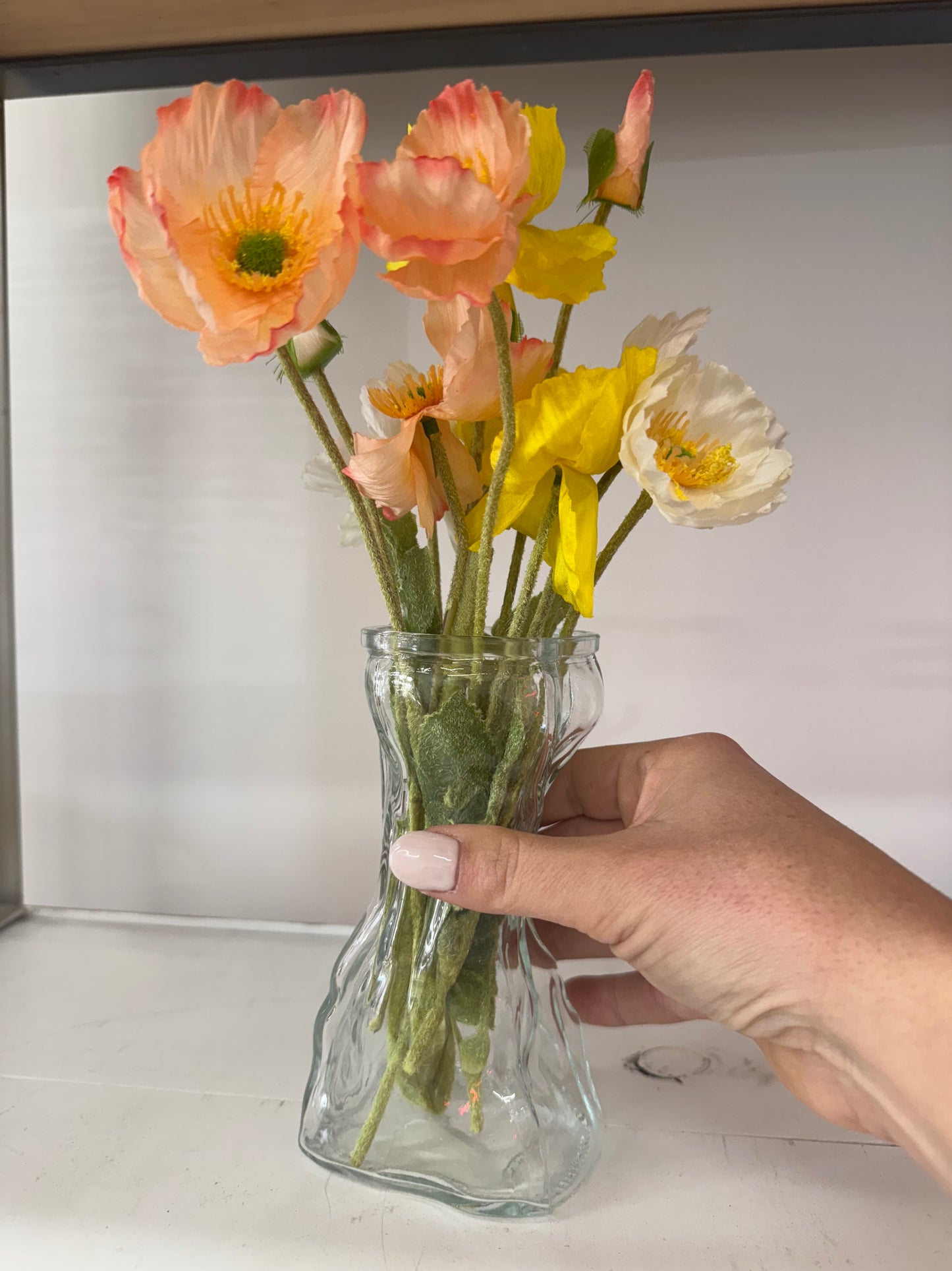 Glass paper bag vase