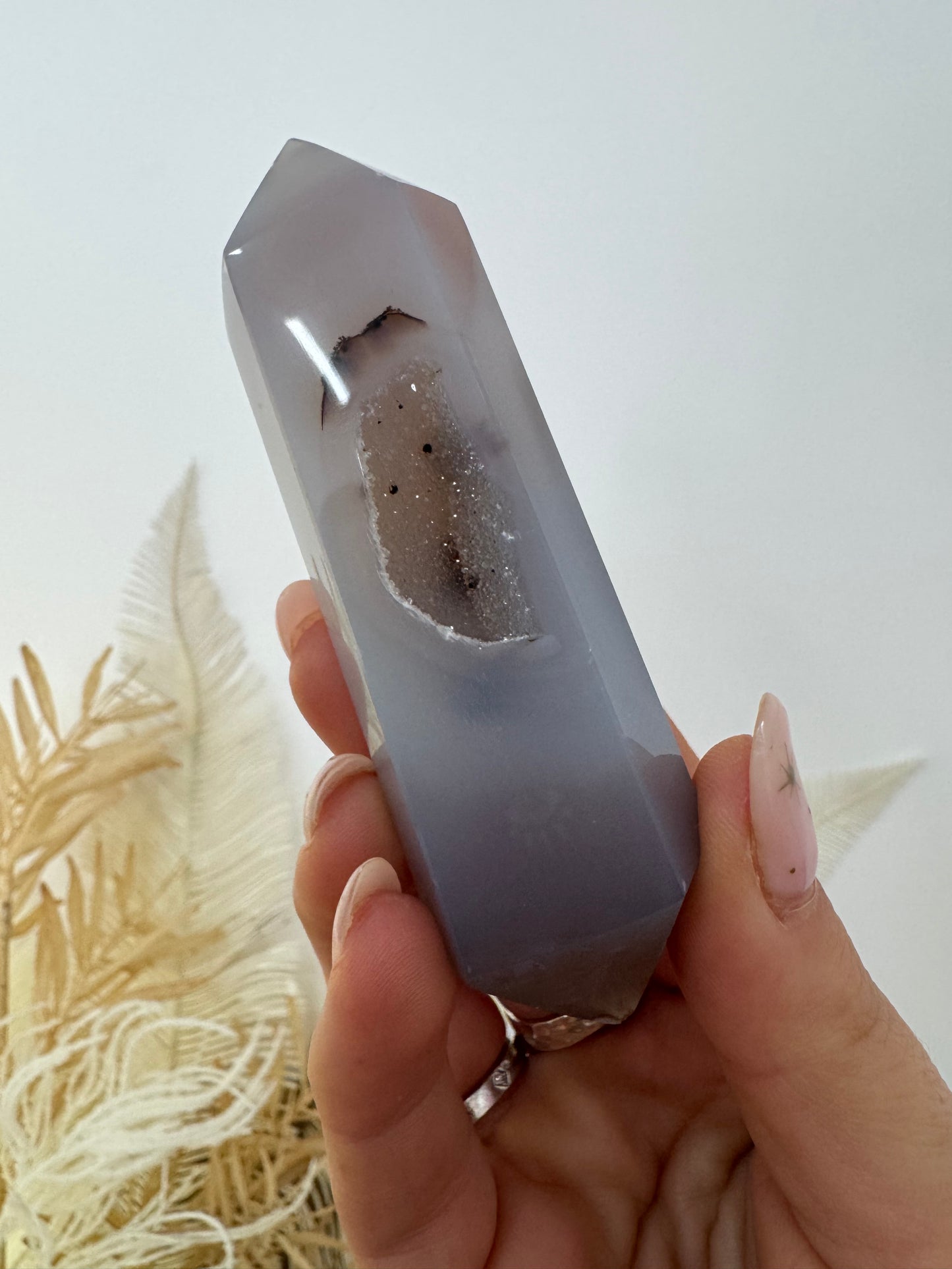 Agate Druzy double terminated points