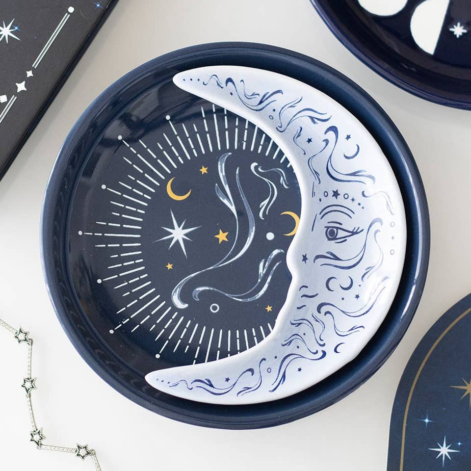 Blue moon stacking dish