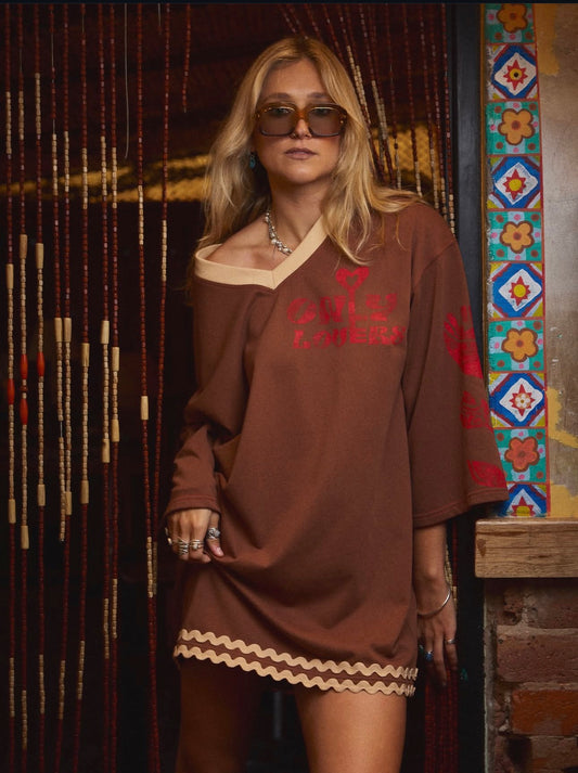 ‘The Roses’ Tee Dress - Sedona