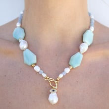 Amazonite, Quartz and Pearl Necklace