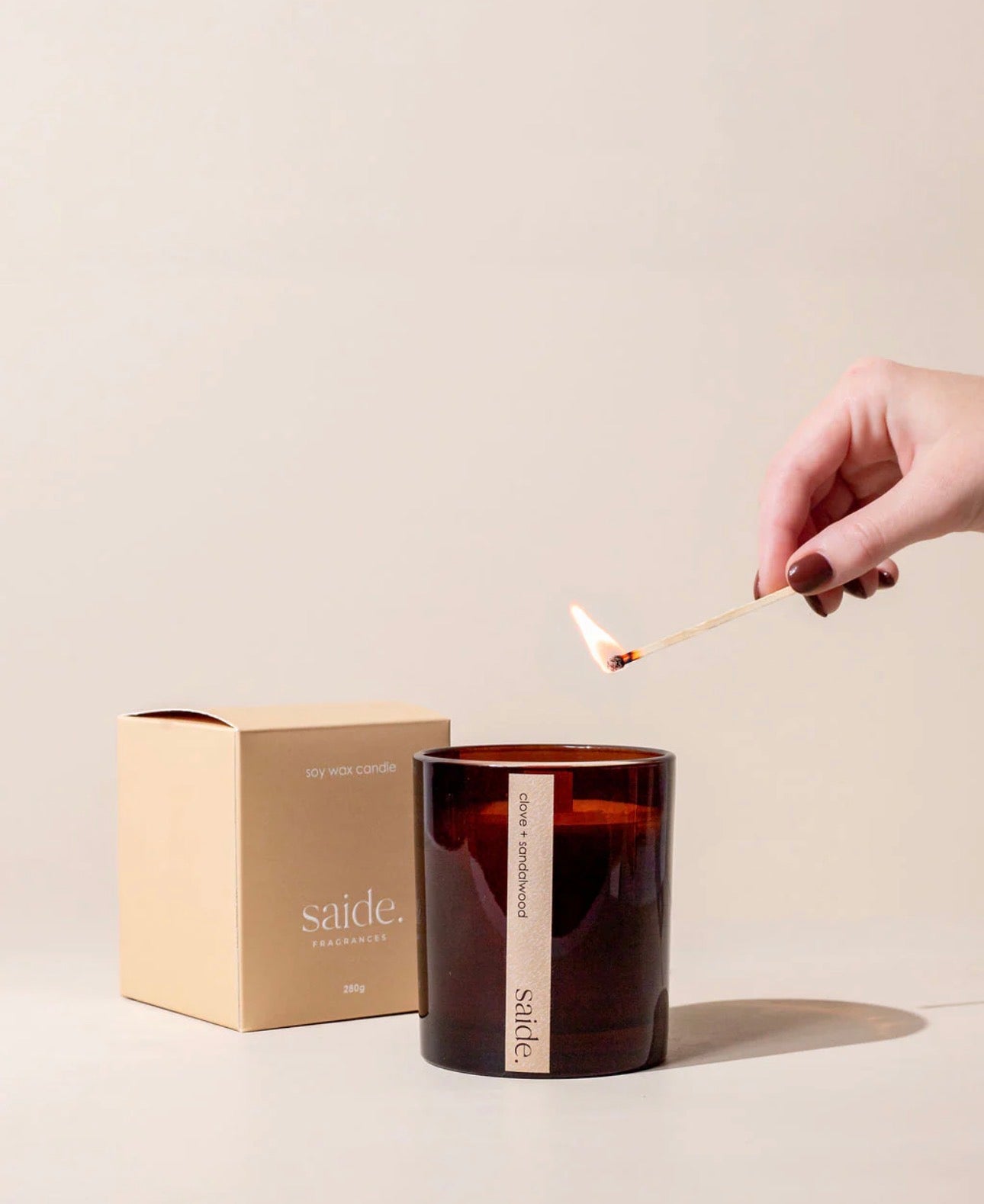 Saide - Amber wood wick candle - Sea salt + Sage