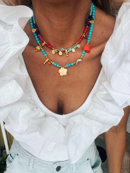 Frangipani Turquoise Necklace