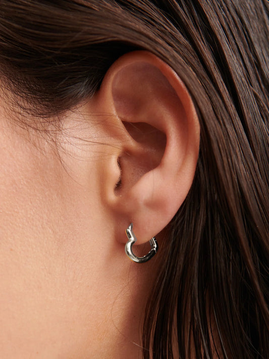 Piccolo Small Heart Sterling Silver Plated Earrings