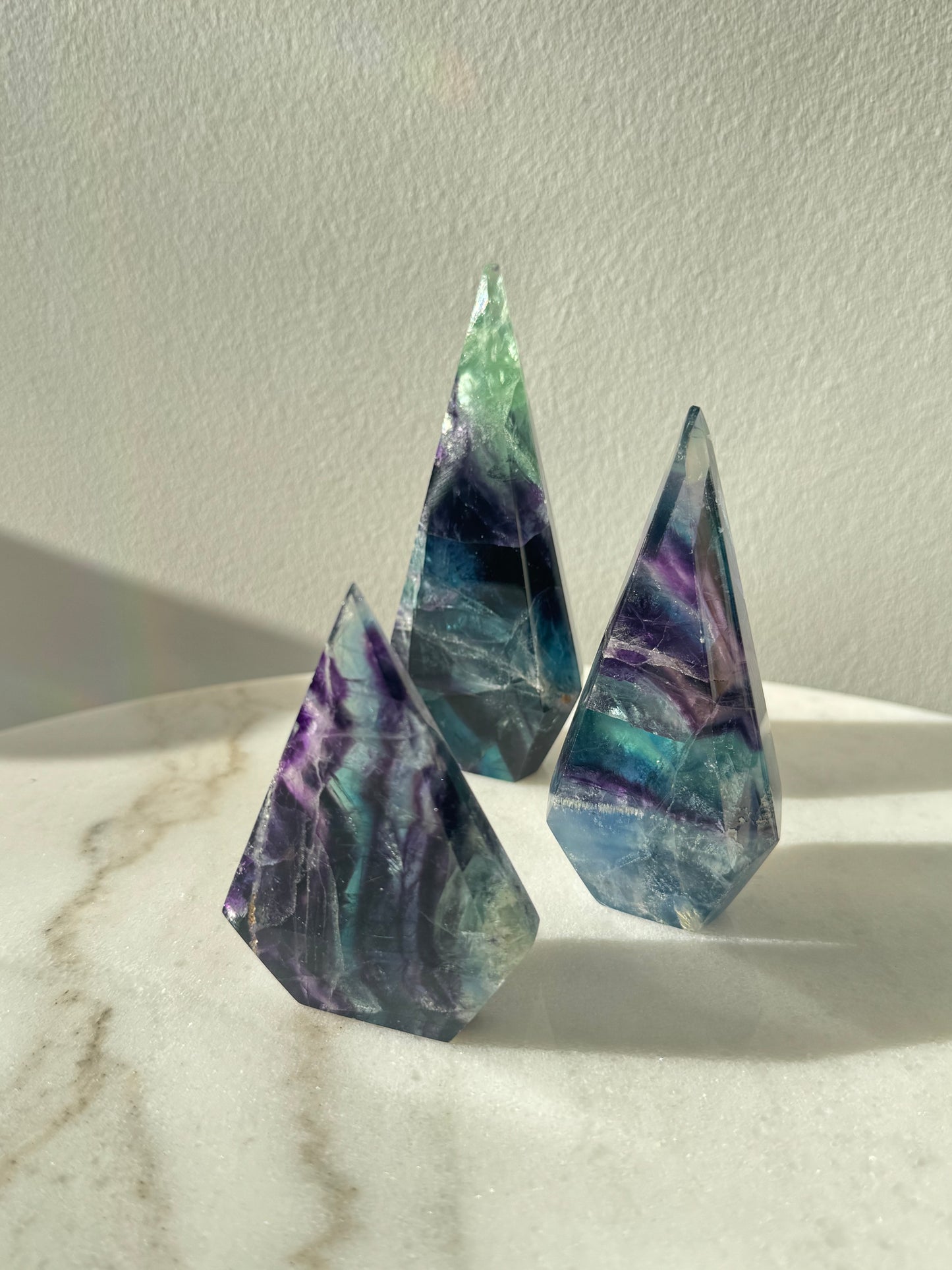 Rainbow Fluorite Diamonds