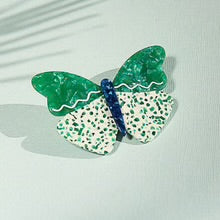 Green Terrazzo Butterfly Hair Clip
