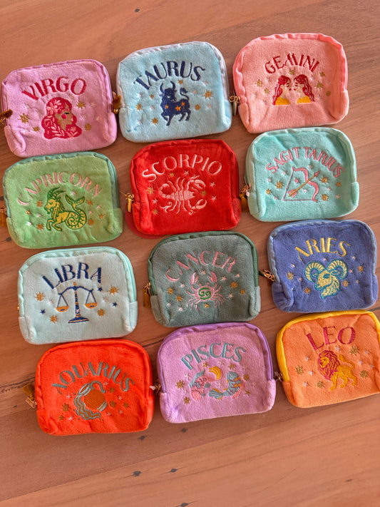 Zodiac Zest Velvet Pouches