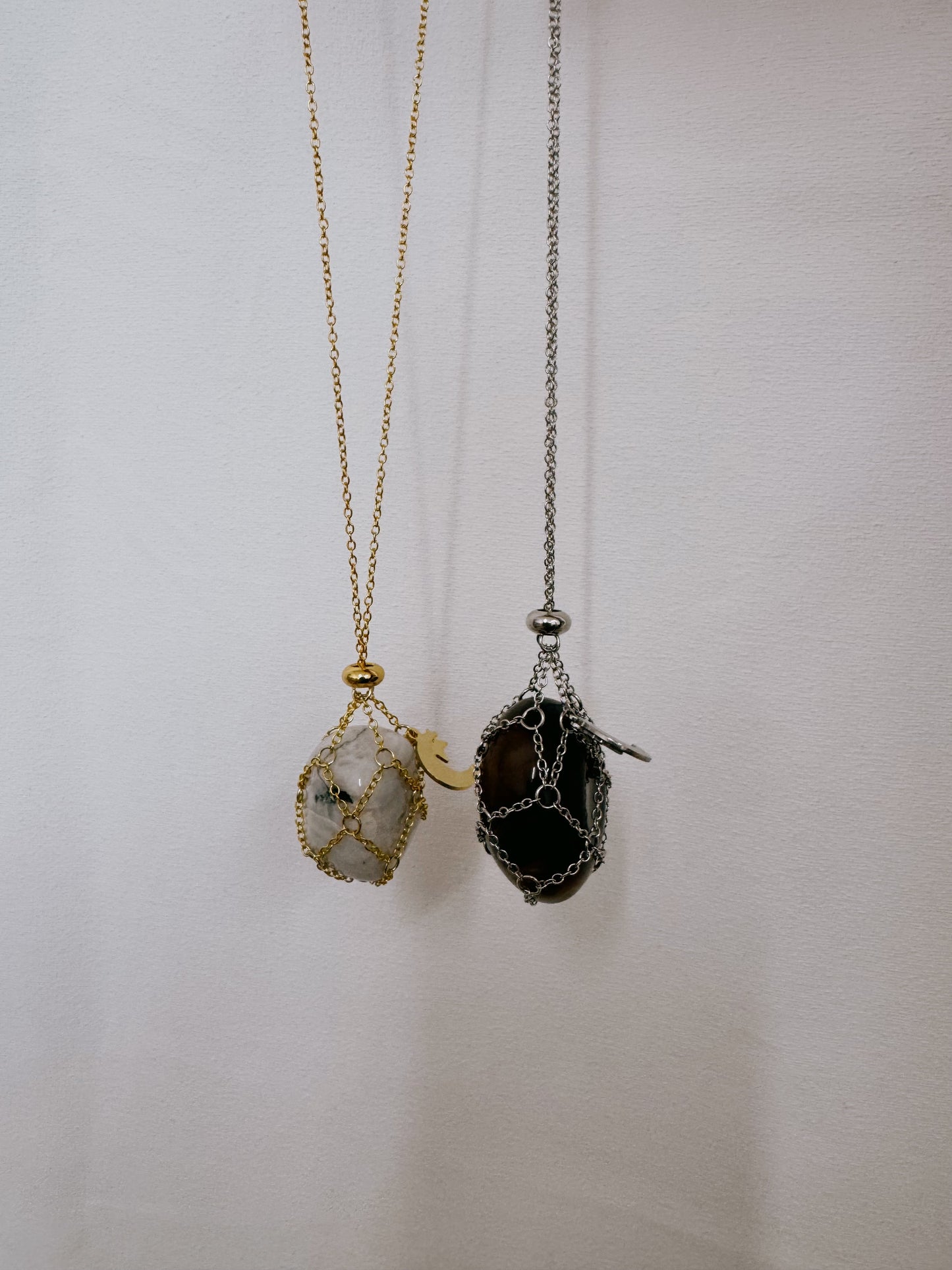 Crystal cage - moon/star gold and silver